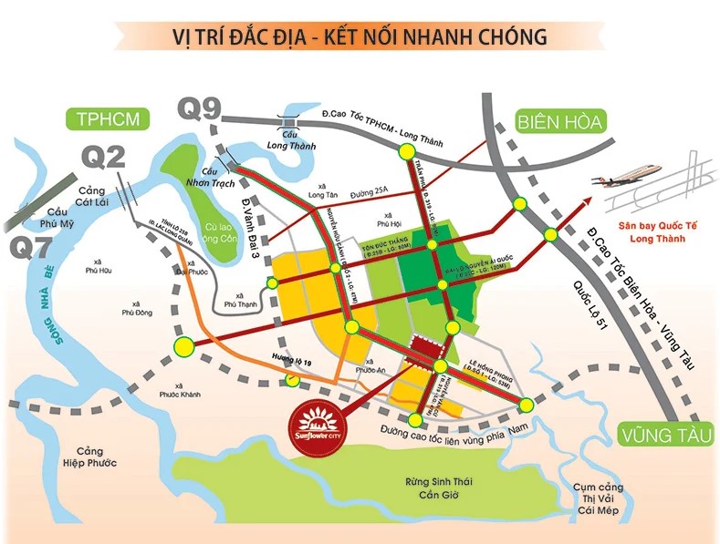 Khu đô thị Sunflower với vị trí đắt địa - kết nối nhanh chóng