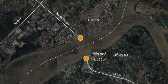 Vị trí dự kiến xây cầu Cát Lái