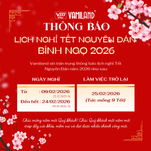 Vamiland thông báo nghỉ Tết nguyên đán Bính Ngọ 2026